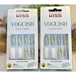 KISS Voguish Fantasy Long Nails 💐NEW💐 56 Nails w/ Glue and Tabs GLOW EFFECT~2